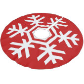 Weißes Schneeflocken zu Weihnachten Polyester Weihnachtsbaumdecke (Schrägansicht)