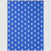 Weißes Schneeflockenmuster auf Blau Seidenpapier (Vorderseite)