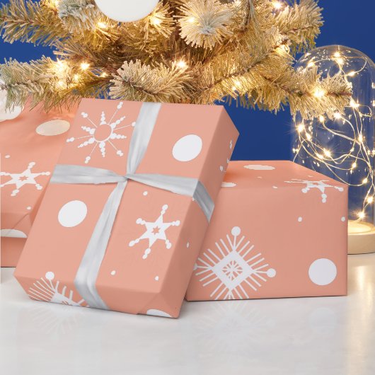 Weißes Schneeflockenmuster Geschenkpapier (Feiertage)