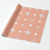 Weißes Schneeflockenmuster Geschenkpapier (Ungerollt)
