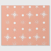 Weißes Schneeflockenmuster Geschenkpapier (Flach)