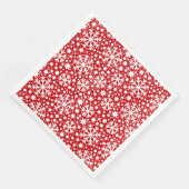 Weißes Schneeflockenmuster Weihnachtsschild Serviette (Ecke)