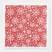 Weißes Schneeflockenmuster Weihnachtsschild Serviette (Vorderseite)