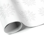 Weißes Schneeflockenpapier Geschenkpapier (Rolleneckpunkt)