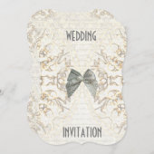 Weißes Schnittholzpapier für Damast Hochzeit Einladung (Vorne/Hinten)