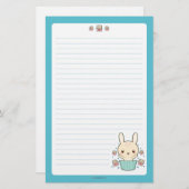 Weißes Schokoladen-Trüffel-Häschen Briefpapier (Vorne/Hinten)