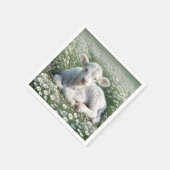 Weißes schottisches Hochlandkalb in Daisy Meadow Serviette (Ecke)