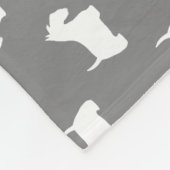 Weißes schottisches Terrier-Silhouette-Muster Fleecedecke (Ecke)