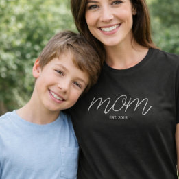 Weißes Schriftzug Established Mom T-Shirt