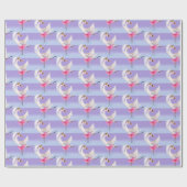 Weißes Schwanenvogelmuster, weißes Kunstpapier Geschenkpapier (Flach)