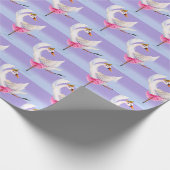 Weißes Schwanenvogelmuster, weißes Kunstpapier Geschenkpapier (Ecke)
