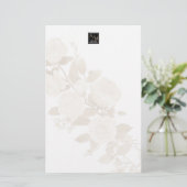 Weißes Schwarz der Rose Briefpapier (Stehend Vorderseite)