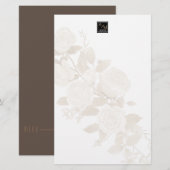 Weißes Schwarz der Rose Briefpapier (Vorne/Hinten)