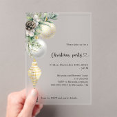 Weißes Schwarz-Weiß-Baubles QR-Code Weihnachtszeit Acryleinladungen (Insitu (Handheld))