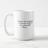 weißes, schwarzes, blaues Rumi - whirling Derwisch Kaffeetasse (Links)