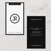 Weißes Schwarzes des modernen eleganten gerahmten Visitenkarte (Vorne/Hinten)