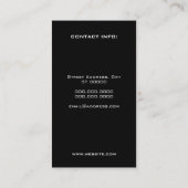Weißes Schwarzes des modernen eleganten gerahmten Visitenkarte (Rückseite)