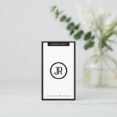 Weißes Schwarzes des modernen eleganten gerahmten Visitenkarte (Stehend Vorderseite)