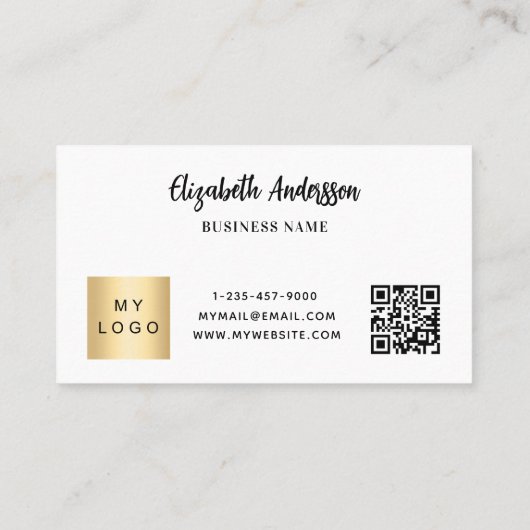 Weißes schwarzes Firmenlogo - QN-Code Treuekarte (Rückseite)