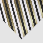 Weißes, schwarzes, goldfarbenes Streifen-Papierpap Seidenpapier (Ausschnitt)