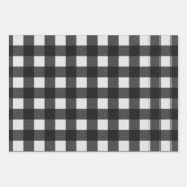 Weißes Schwarzes Grün Buffalo Kariert Geschenkpapier Set (Vorderseite)