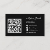 Weißes Schwarzes Haar Make-up Foto erster QL-Code Visitenkarte (Rückseite)