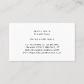 Weißes schwarzes Himmelsspirituelles Horoskop Visitenkarte (Rückseite)