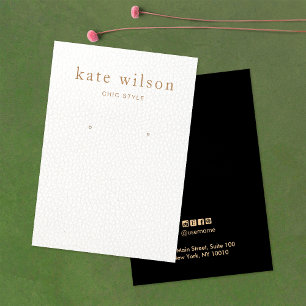 Weißes schwarzes Leder (Bild) Earring Display Card