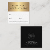 Weißes, schwarzes Logo mit goldenem Farbverlauf Terminkarte (Vorne/Hinten)