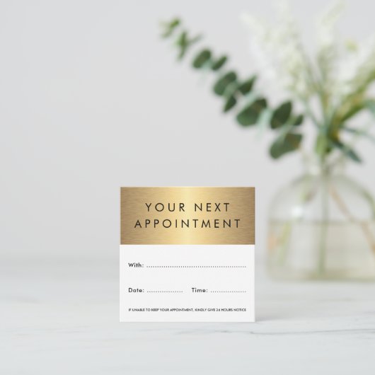 Weißes, schwarzes Logo mit goldenem Farbverlauf Terminkarte (Stehend Vorderseite)