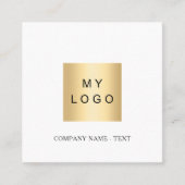 Weißes schwarzes Logo QR-Code für soziale Medien Quadratische Visitenkarte (Vorderseite)