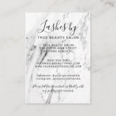 Weißes Schwarzes Marmor Lash Extensions Aftercare Visitenkarte (Rückseite)