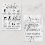 Weißes Schwarzes Marmor Lash Extensions Aftercare Visitenkarte (Vorne/Hinten)