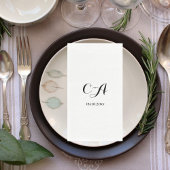 Weißes Schwarzes Monogramm Geburtstag Serviette