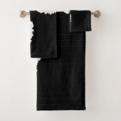 Weißes schwarzes Pfingstrosen-Klavier Badhandtuch Set (Insitu)