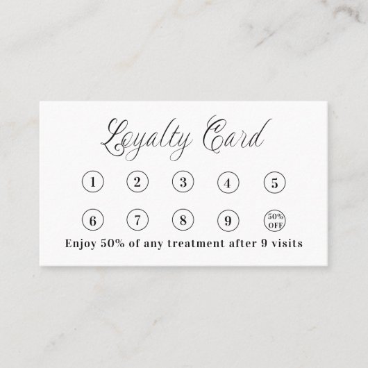 Weißes schwarzes QL-Logo Treuekarte (Vorderseite)