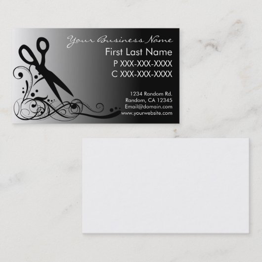 Weißes Schwarzes verblassen Visitenkarte (Vorne/Hinten)