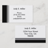 weißes Schwarzes Visitenkarte (Vorne/Hinten)