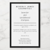 Weißes schwarzes, wasserdichtes Shampoo-Flaschenet Lebensmitteletikett (Einzelnes Label)