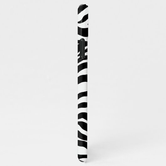 Weißes schwarzes Zebra-Skin-Streifen Druckmuster iPhone Hülle (Rechte Seite)
