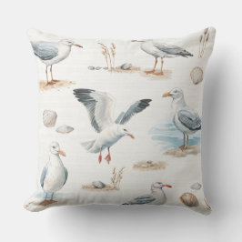 Weißes Seagull-Kissen Kissen
