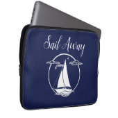 Weißes Seegelboot/Segel weg / Silhouette Laptopschutzhülle (Vorne Rechts)