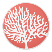 Weißes Seeküstenkoralle u. Korallen-Rosa Keramikknauf (Vorderseite)