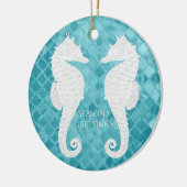 Weißes Seepferd-Aqua-Seeglas personifizieren Keramikornament (Links)