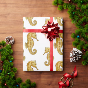 Weißes Seepferd Geschenkpapier