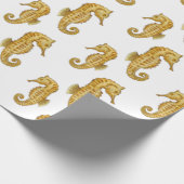 Weißes Seepferd Geschenkpapier (Ecke)