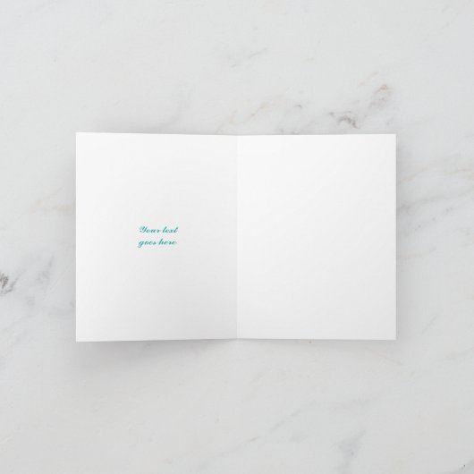 Weißes Seepferd hellblaue Hochzeit Danke (Innenseite)