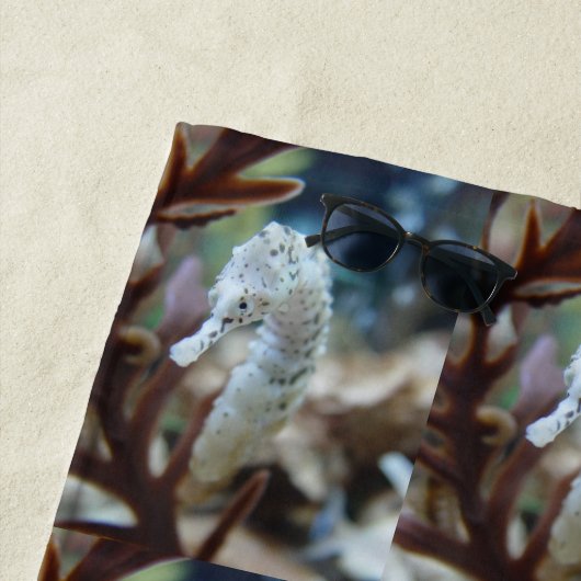 Weißes Seepferd Strandtuch (Beispiel)