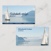 Weißes Segelboot auf Wasser Visitenkarte (Vorne/Hinten)