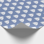 Weißes Segelboot Geschenkpapier (Ecke)